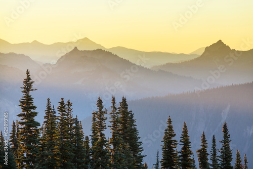 Mountains on sunset
