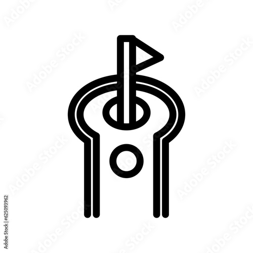 mini golf line icon illustration vector graphic. Simple element illustration vector graphic, suitable for app, websites, and presentations isolated on white background
