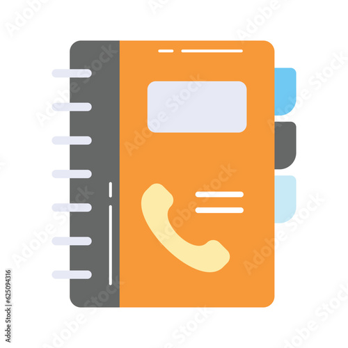 contact book icon represents a digital address book or directory used for storing and organizing contact information, an amazing design