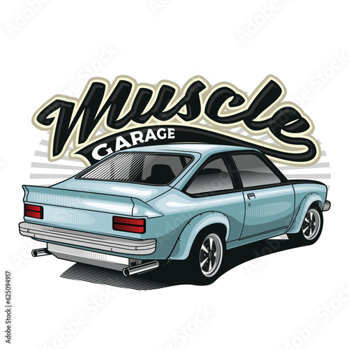 blue jdm car vector illustration
