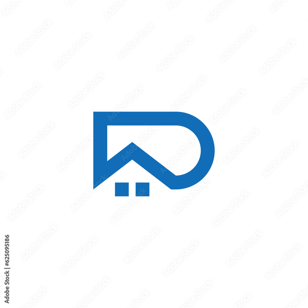 letter w d home shape simple logo vector letter w d home shape simple logo vector