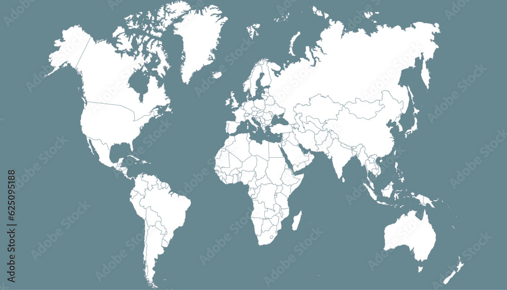 Obraz premium World map. Silhouette map. Color modern vector map. 