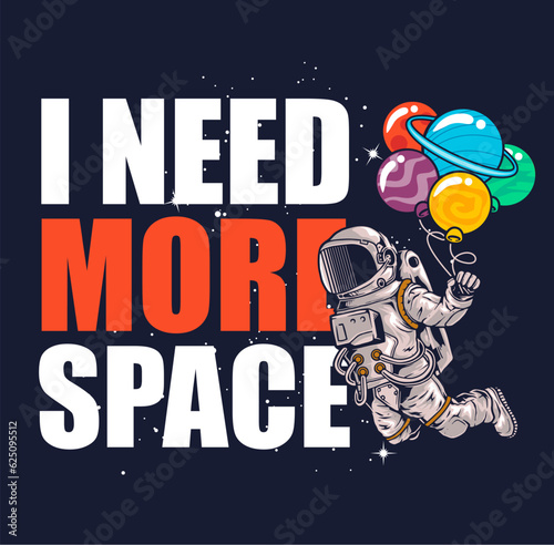 illustration  of Astronaut holding space ballons photo
