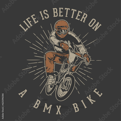 vintage illustration of bmx rider