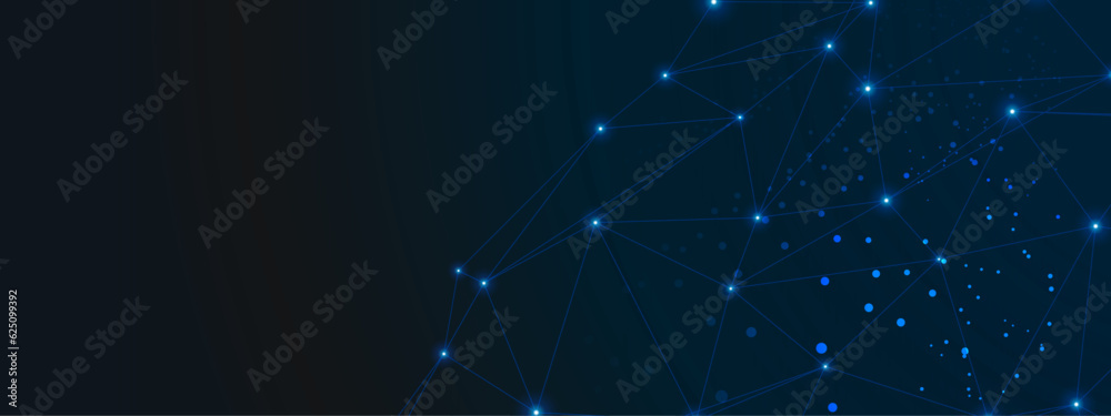 Fototapeta premium A beautiful Abstract digital technology background with network connection lines.