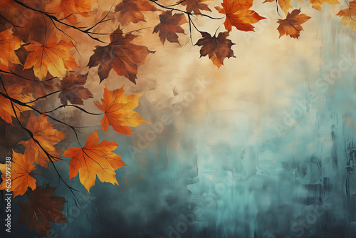 autumn leaves background, with space for text