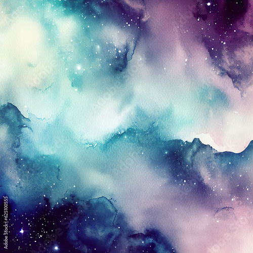 Watercolor Galaxy Space Background
