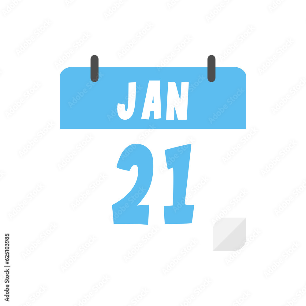 january 21th calendar icon on transparent background january 21th calendar icon on transparent background