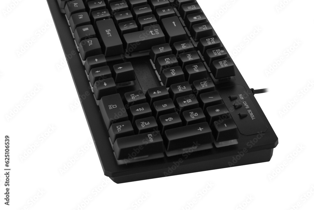 Black keyboard on white background Black keyboard on white background