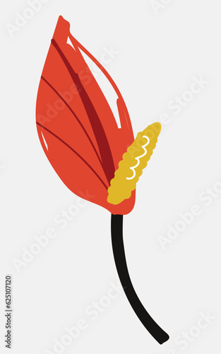 old abstract flower anthurium, beautiful hand drawn blossom perfect for postcards, wallpaper, pattern fills, web page background, surface textures. Modern bold  floral