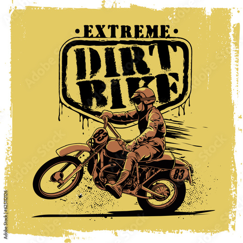 Extreme dirtbike motocross vector illustration