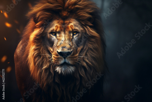 Wildlife wild face cat dark portrait predator big africa nature king animal mammal lion © SHOTPRIME STUDIO