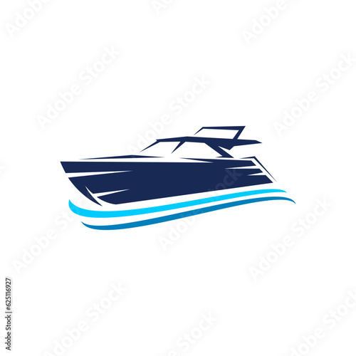 Canvas Print Speed boat logo vector