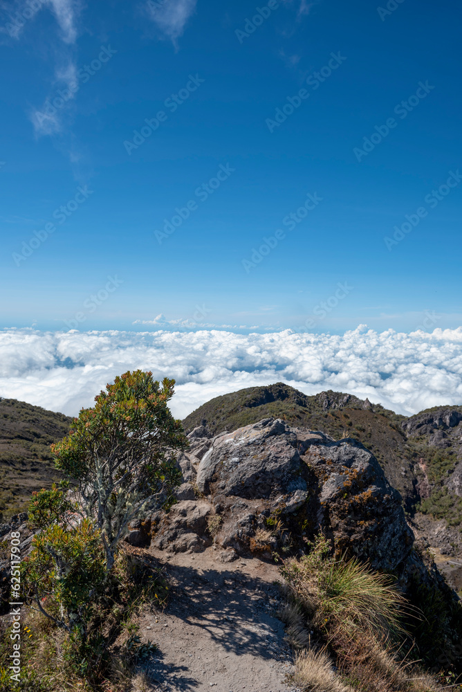 The summit at Volcan Baru, ( 3475m) Chiriqui, Panama - stock photo