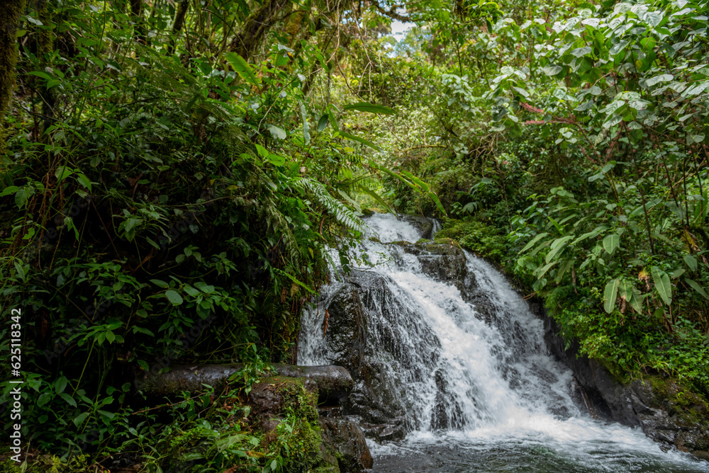 Waterfall at Baru volcano national park, Chiriqui, Panama - stock photo Waterfall at Baru volcano national park, Chiriqui, Panama - stock photo