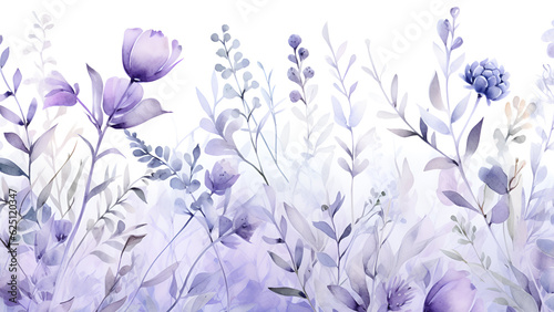Fototapeta Naklejka Na Ścianę i Meble -  flowers_seamless_botanical_watercolor_floral_background