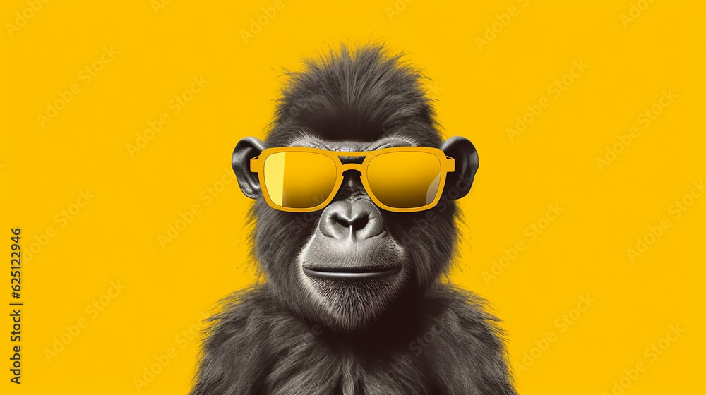 monkey with sunglasses made with generative AI
