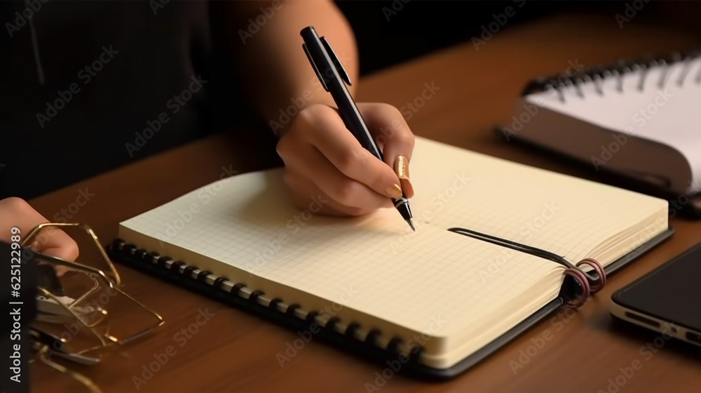 person writing on notepad made with generative AI person writing on notepad made with generative AI
