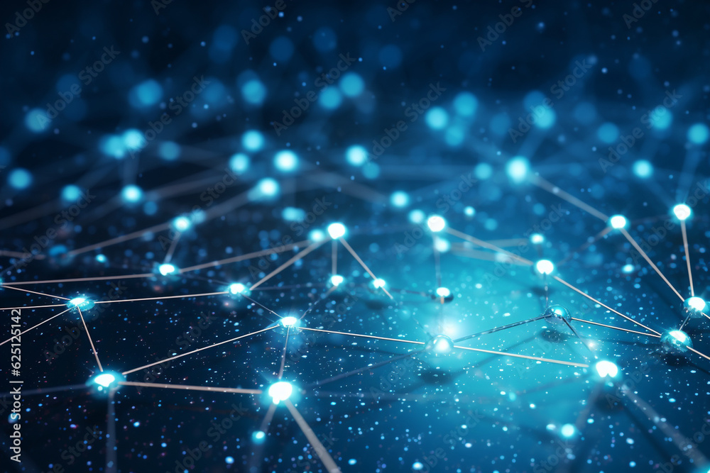 An image of a network of interconnected dots, forming a web-like structure, illustrating the interconnectedness of the digital world Generative AI An image of a network of interconnected dots, forming a web-like structure, illustrating the interconnectedness of the digital world Generative AI