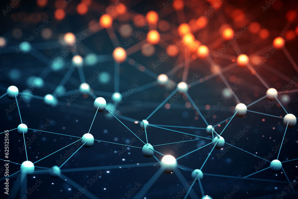A close-up of a network of interconnected dots, symbolizing the interdependence and unity of various elements in a system Generative AI A close-up of a network of interconnected dots, symbolizing the interdependence and unity of various elements in a system Generative AI