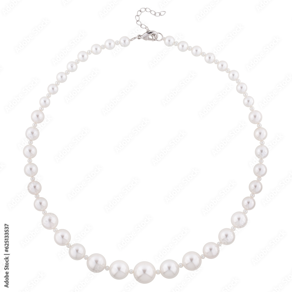 Pearl necklace, carved on a white background Pearl necklace, carved on a white background