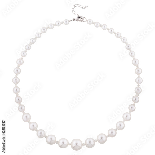 Pearl necklace, carved on a white background © fotorybalka