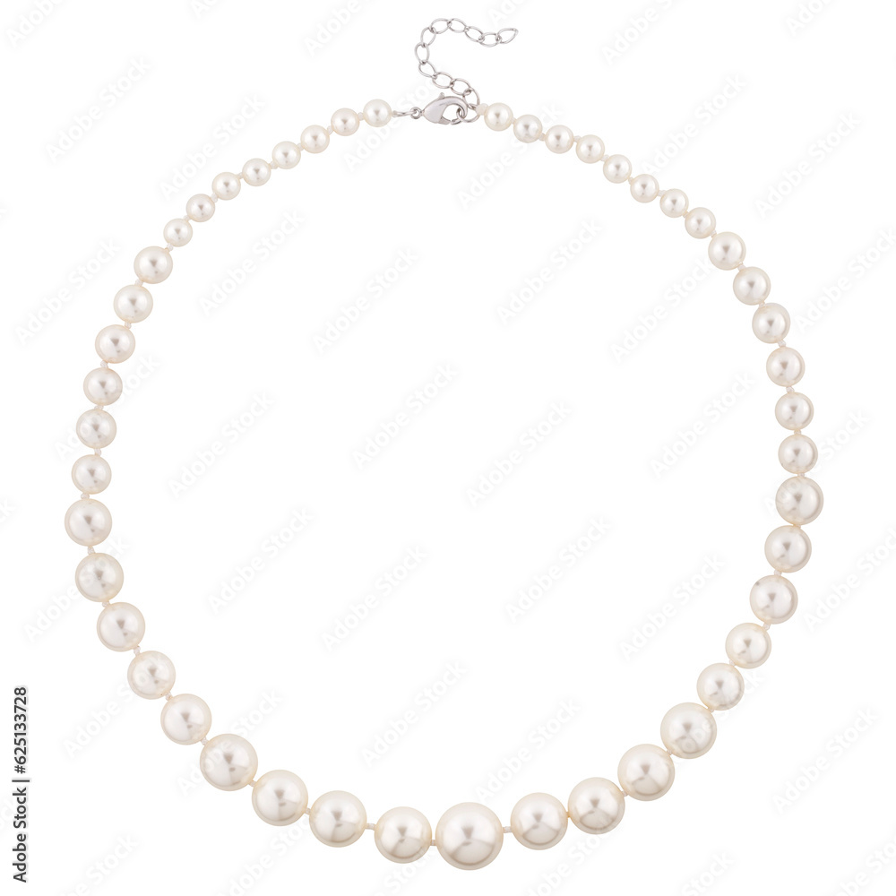 Pearl necklace, carved on a white background. Pearl necklace, carved on a white background.