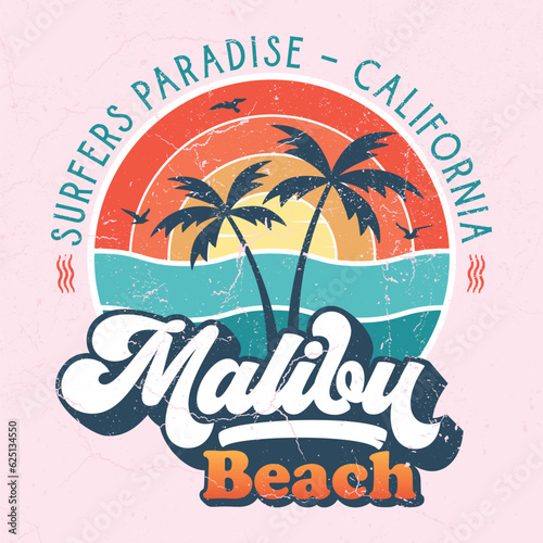 Malibu Beach California - Fresh Design. Good For Poster, Wallpaper, T-Shirt, Gift.