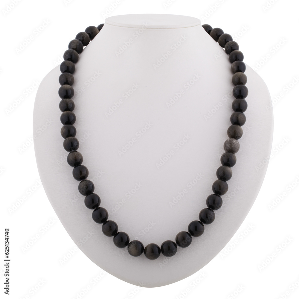 Obraz premium Dark mineral necklace on a white mannequin