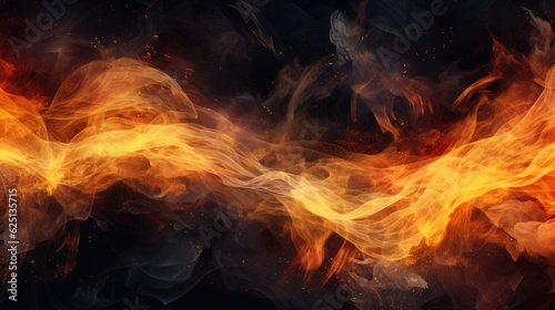 Photographie Fire on a black background