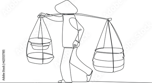 Street food market stalls standing in public park. Cartoon vector illustration of simple line traditional seller, cooking noodles, coffee, burgers outdoors. Silhouettes of city.