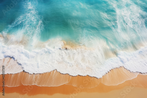 Aerial view of Waves and Beach - AI Generated