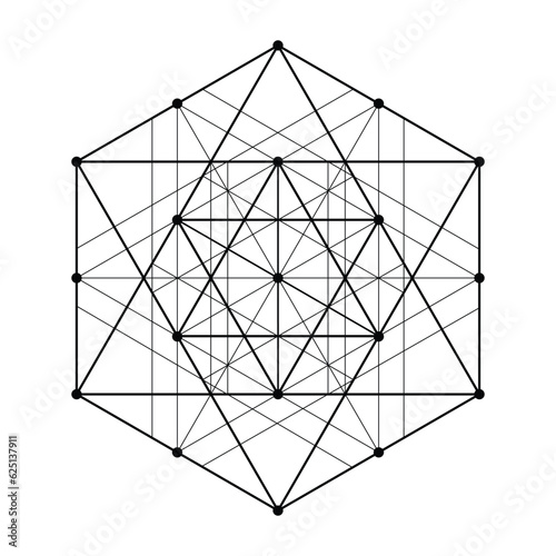 Hexagon star graph. Scared Geometry Vector Design Elements. This is religion, philosophy, and spirituality symbols. the world of geometry with our intricate illustrations. in black line art.