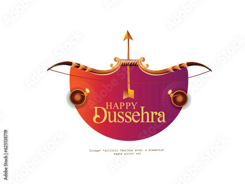 Happy Dussehra illustration of Lord Rama killing Ravana in Dussehra,Vijayadashami