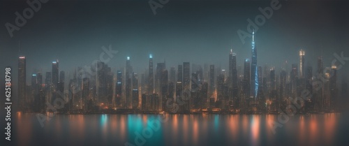 A cinematic shot of a cityscape. Created using generative AI tools. © Kevin
