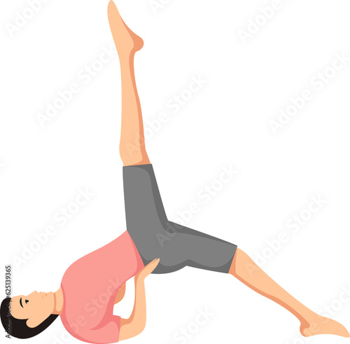 One yoga pose asana