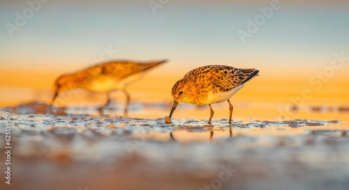 Little Stint (Calidris minuta) is is a wetland bird that lives in the northern parts of the European and Asian continents. It feeds in swampy areas.
