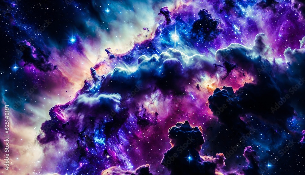 Fototapeta premium A Journey through Colorful Galaxies, Nebulas, and Supernovas ai generated