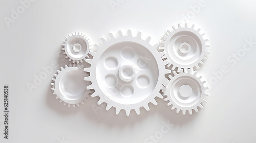 gears on a white background concept car service. generative ai