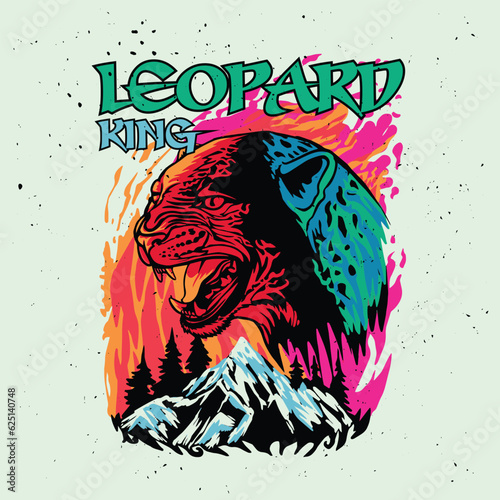 leopard, wild animal, vector illustration for streetwear design