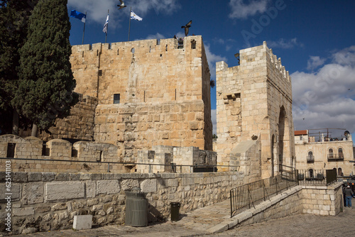 Tower of David Citadel in the Jerusalem Armenian Quarter of the Old City photo