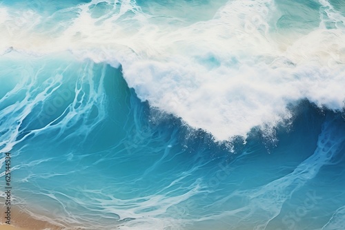 Captivating Background of Soothing Ocean Waves on the Beach. Generative AI
