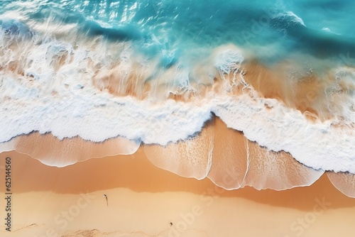 Captivating Background of Soothing Ocean Waves on the Beach. Generative AI