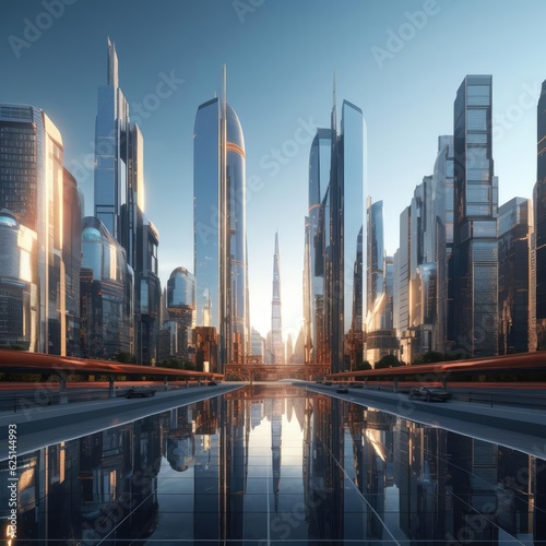 A group of skyscrapers of the future