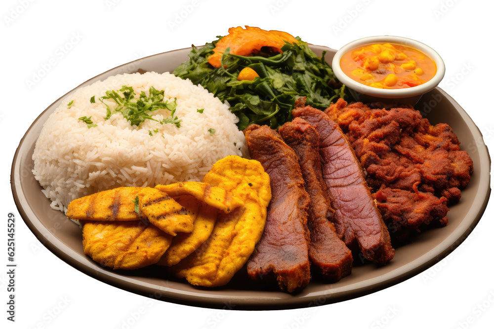 plate with typical brazilian food healthy, Transparent background. generative AI plate with typical brazilian food healthy, Transparent background. generative AI