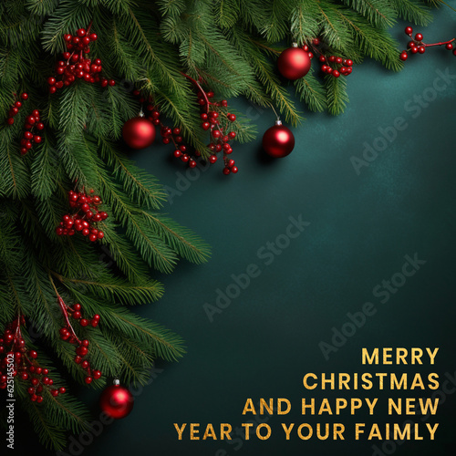 christmas and new year background concept made with christmas decoration ornaments