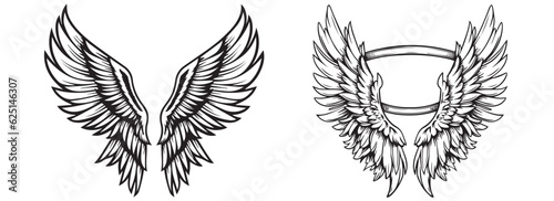 Angel wings vector illustration silhouette shape