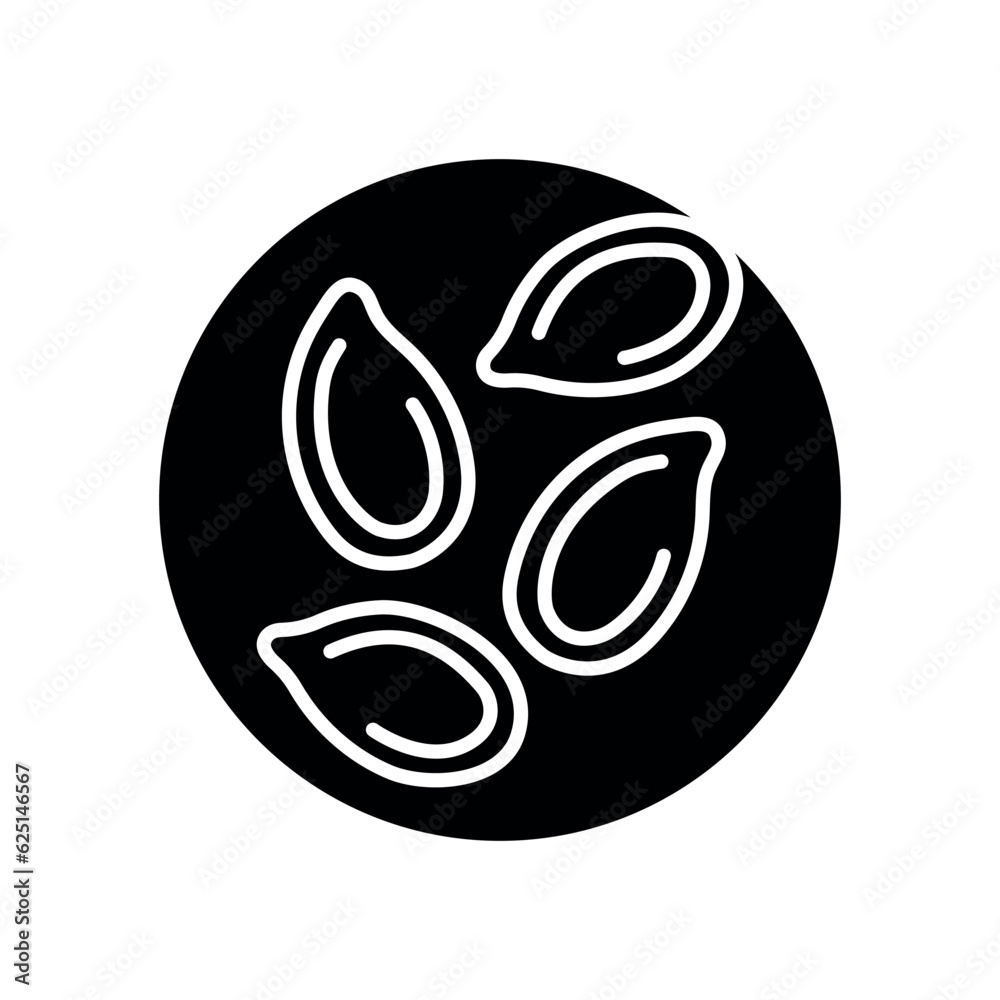 Pumpkin seeds black line icon. Natural organic super food. Pumpkin seeds black line icon. Natural organic super food.
