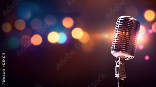 Retro mic on the stage