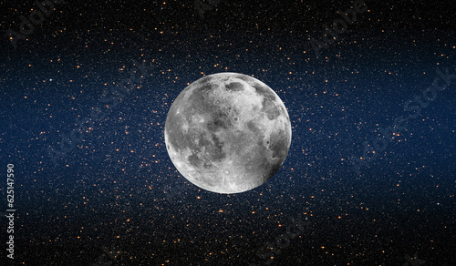 Full Moon in the space "Elements of this image furnished by NASA "